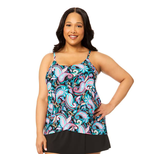 Plus Size Leilani Sunlit Shores Cape Town Tankini - image 
