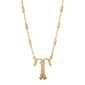 1928 Gold Tone Initial T Pendant Necklace - image 1