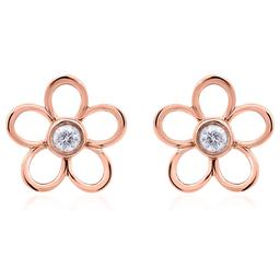 Diamond Classics™ Rose Gold 1/5ctw. Diamond Flower Earrings