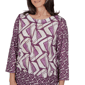 Petite Alfred Dunner Good To Go 3/4 Sleeve Geometric Blouse - image 5