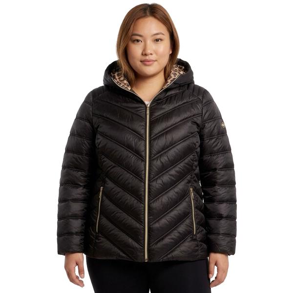 Plus Size Michael Kors Packable Jacket with Leopard Lining
