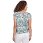 Womens Emaline Key Items Cap Sleeve Tie Front Paisley Tee - image 2