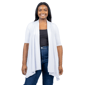 Plus Size 24/7 Comfort Apparel Elbow Sleeve Open Front Cardigan - image 1