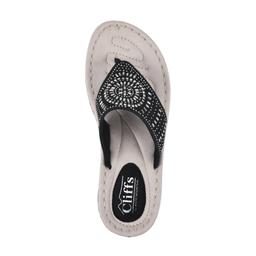 Womens Cliffs by White Mountain Cienna Wedge Thong Sandals