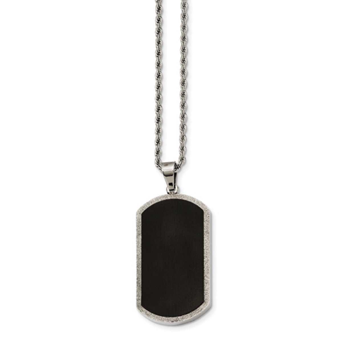 Mens Gentlemen’s Classics™ Black Laser Cut Dog Tag...