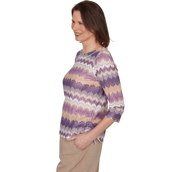 Petite Alfred Dunner Grand Bazaar Ripple Stripe Blouse