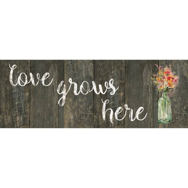 J&V Textiles Cloud Comfort Love Grows Here Kitchen Mat - image 