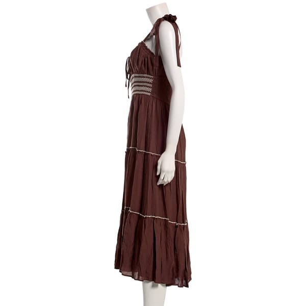 Juniors Trixxi Tie Shoulder Top Stitch Midi Dress