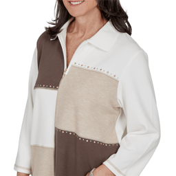 Womens Alfred Dunner Luxe Be A Lady Color Block Sweatshirt