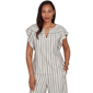 Womens Ruby Rd. Tropical Noir Flutter Sleeve Stripe Blouse - image 1