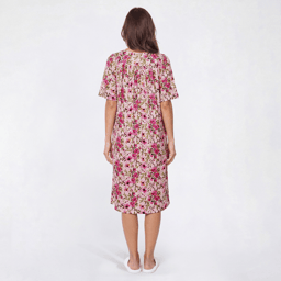 Womens Casual Time Short Sleeve Floral Caftan Nightgown