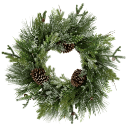 Northlight 28in. Frosted Mixed Pine & Cedar Christmas Wreath