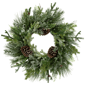 Northlight 28in. Frosted Mixed Pine & Cedar Christmas Wreath - image 1