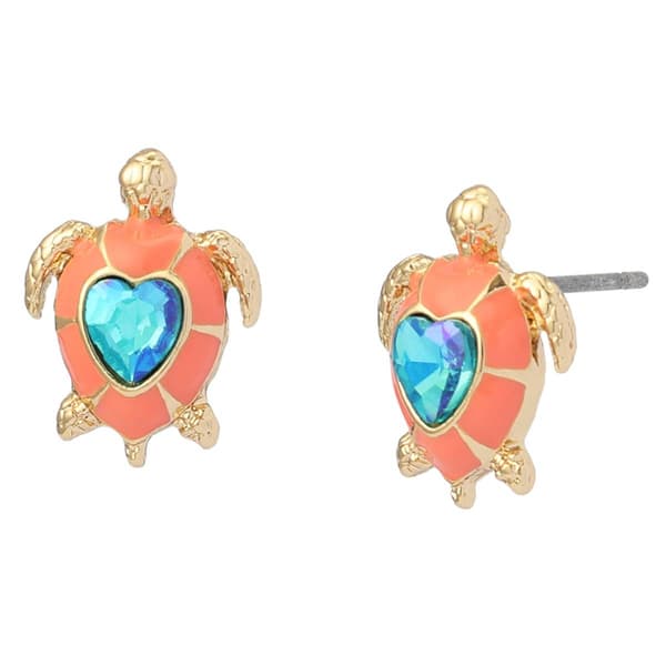 Betsey Johnson Cowabunga Turtle Stud Earrings