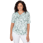 Womens Emaline Verde Grove I Asymmetrical V Neck Floral Blouse - image 1