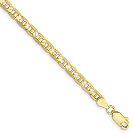 Unisex Gold Classics&#8482;10kt. 4.3mm Semi-Solid Anchor Chain Bracelet