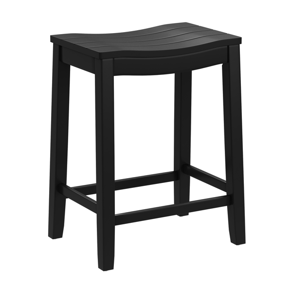 HH2 Home Fiddler Black Backless Saddle Seat Counter Height Stool