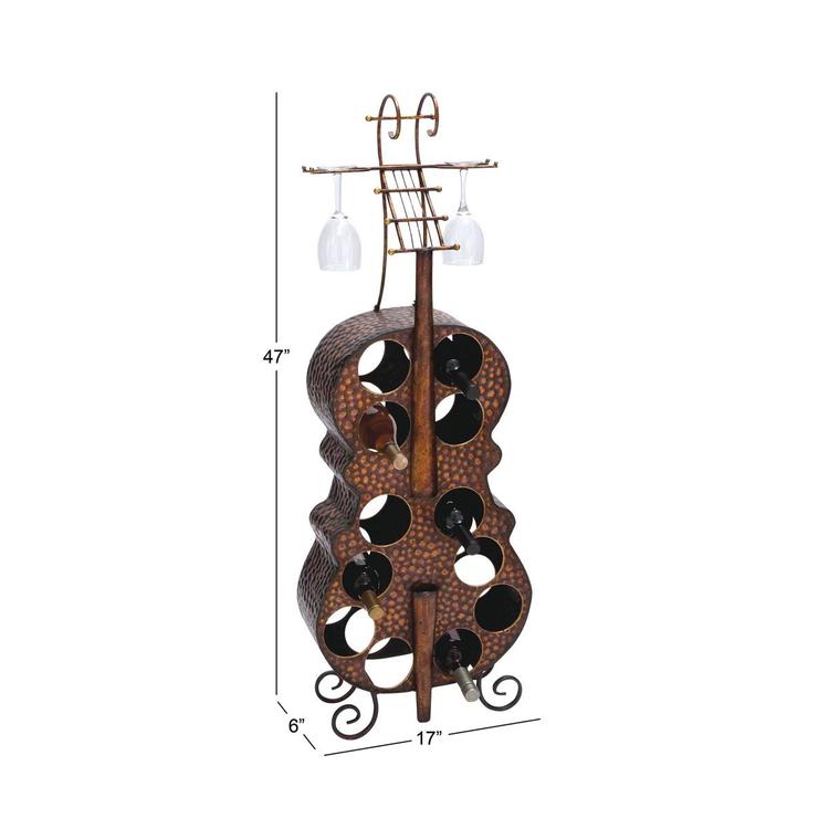 9th & Pike® Cello-Shaped Standing Wine Rack