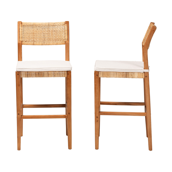 bali & pari Chatura Mahogany Wood 2pc. Bar Stool Set