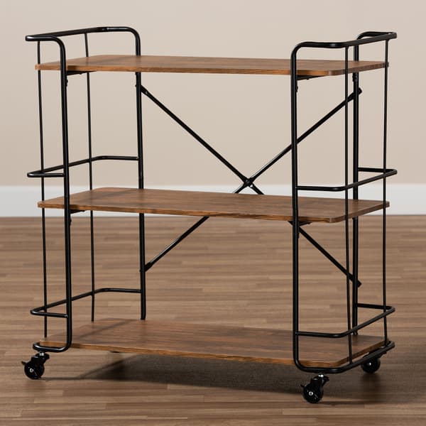 Baxton Studio Neal Rustic Industrial Style Bar & Kitchen Cart - Boscov's