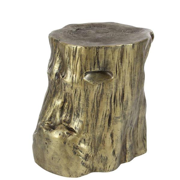 9th & Pike® Gold Fiberglass Eclectic Footstool