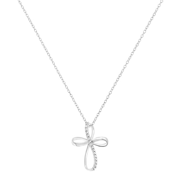 Diamond Classics&#8482; Sterling Silver Diamond Ribbon Pendant