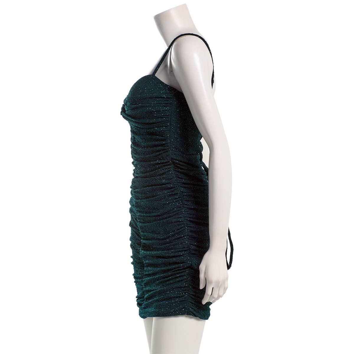Juniors Emerald Sundae Glitter Knit Lace Up Back Sheath Dress
