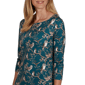 Womens Emaline Key Items 3/4 Sleeve Boat Neck All Over Owl Tee - image 5