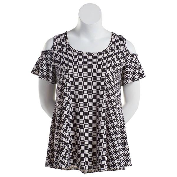 Womens C'est La Vie Short Sleeve Cold Shoulder Blouse - image 