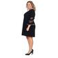 Plus Size MSK Illusion Bell Sleeve Rhinestone Trim Dress - image 3