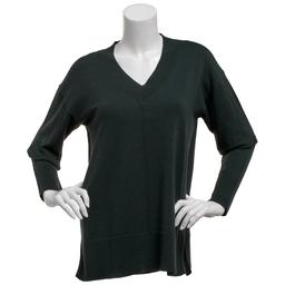 Plus Size Preswick & Moore(R) Long Sleeve Solid V-Neck Sweater