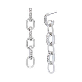Steve Madden Oval Chain Link Linear Earrings