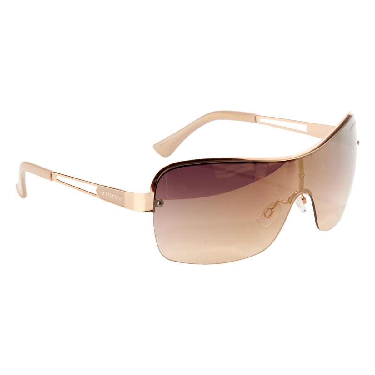 Womens USPA Metal Shield Sunglasses with Vented Temple