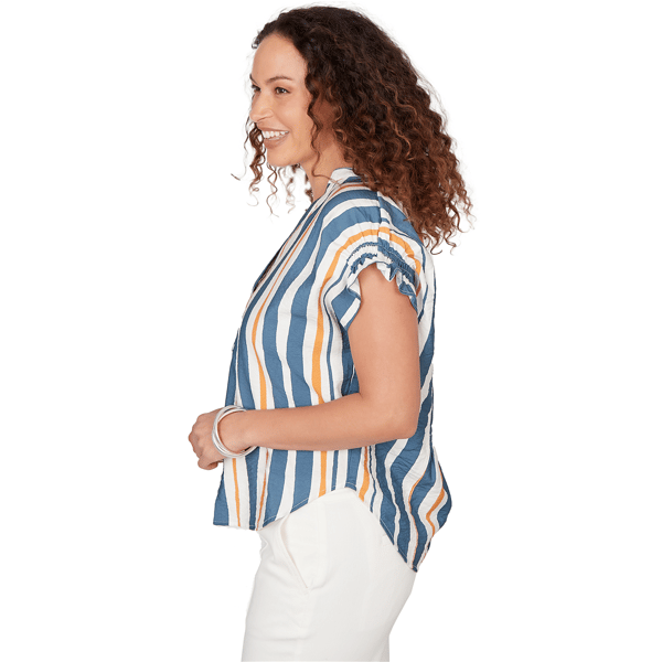 Petite Skye’s the Limit Summer Spice Striped Cap Sleeve Stripe B
