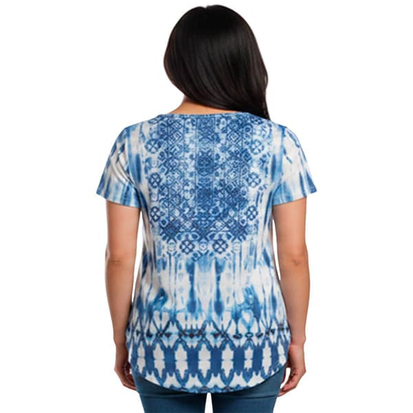 Womens OneWorld Short Sleeve Abstract Sublimation Tee