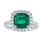 Gemstone Classics(tm) Sterling Silver Emerald/Sapphire Halo Ring - image 1