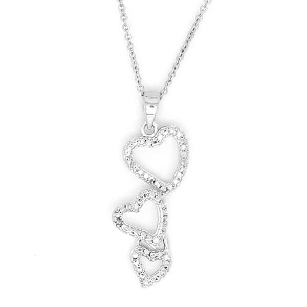 Accents by Gianni Argento Diamond Accent 3 Heart Necklace - image 
