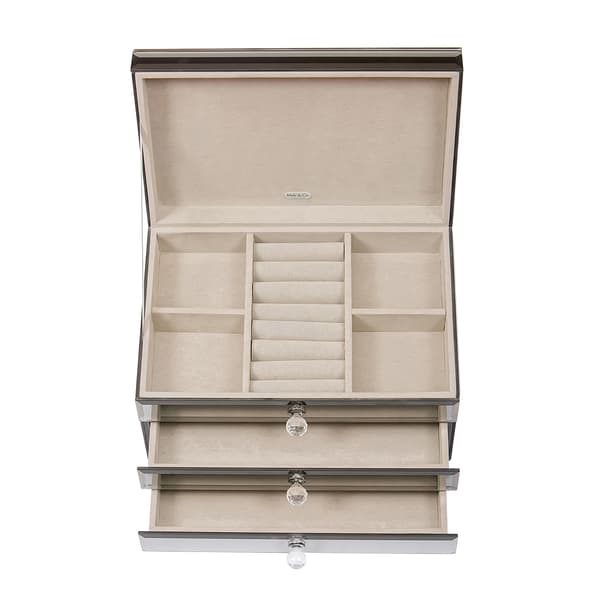 Mele & Co. Maxine Mirrored & Marbled Jewelry Box With Accents