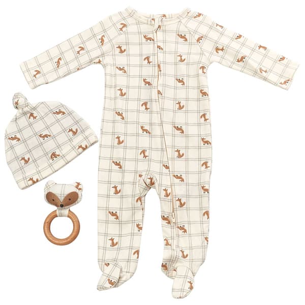 Baby Unisex (NB-9M) Adley & Hudson(R) Star Sleeper Set W/ Rattle - image 