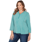 Plus Size Ruby Rd. Renaissance Romance 3/4 Sleeve V Neck Tee - image 3