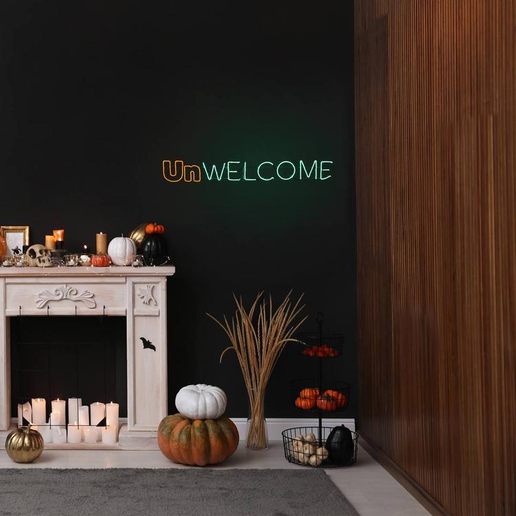 National Tree 50in. Halloween Unwelcome Neon Style Sign