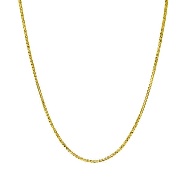 24in. Vermeil Sterling Silver Box Chain Necklace - image 