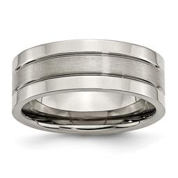 Mens Endless Affection(tm) Titanium Grooved 8mm Wedding Band