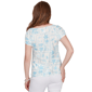 Petite Hearts of Palm Aqua Fresh Postcard Tropical Blouse - image 2