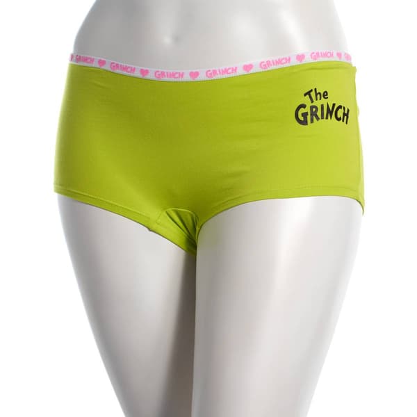 Juniors Grinch Licensed Grinch Face Boyshort Panties - image 