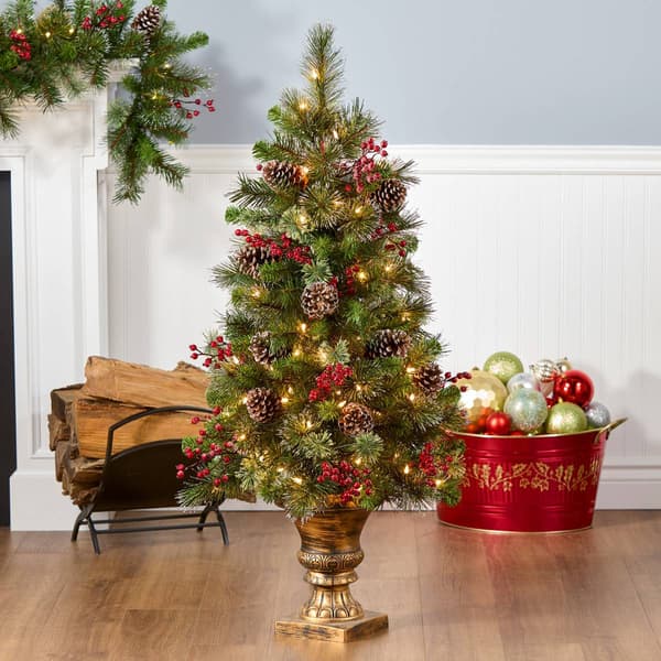 National Tree Iced Berry Pine 4ft. Pre-lit Christmas Tree