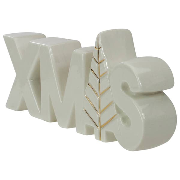 Northlight Lettered 8in. XMAS Tree Ceramic Christmas Sign