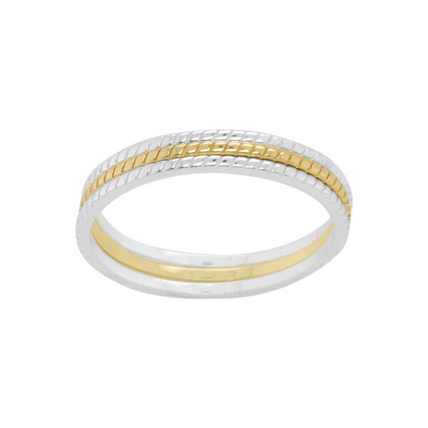 Marsala Trio Two-Tone Twisted Band Ring - image 