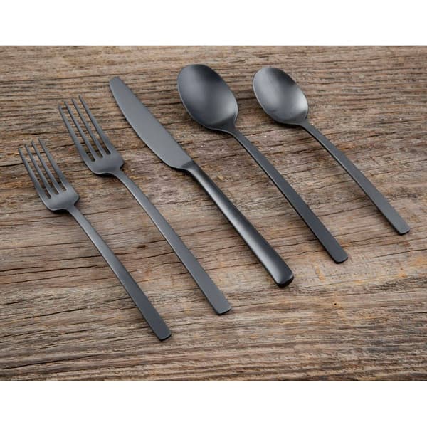 Cambridge&#174; Beacon Black Satin 20pc. Flatware Set
