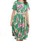 Plus Size Ellen Weaver Floral A-Line Ribbon Belt Dress - image 3